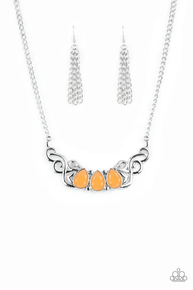 Paparazzi Necklace Heavenly Happenstance Orange Paparazzi Jewelry Necklaces