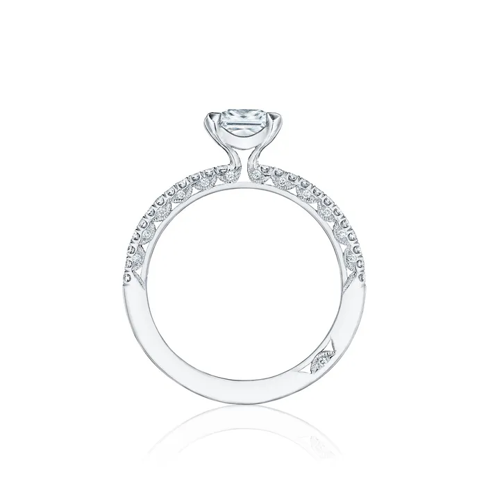 International Diamond Center Rings Tacori 18k White Gold Petite Crescent Princess Diamond Engagement Ring Setting 023 CTW International Diamond Center Rings Tacori 18k White Gold Petite Crescent Princess Diamond Engagement Ring Setting 023 CTW