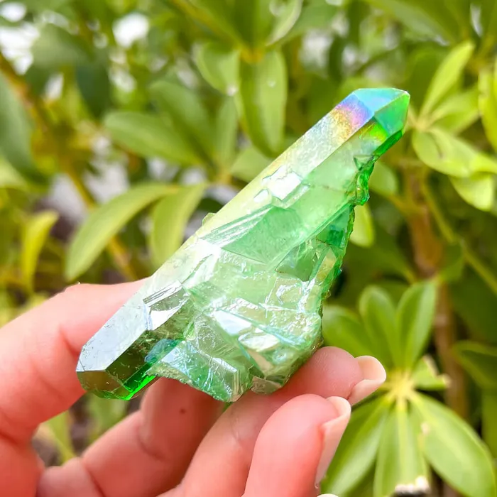 Magic Crystals Dark Deep Green Aura Quartz Crystal Cluster Charm Necklaces