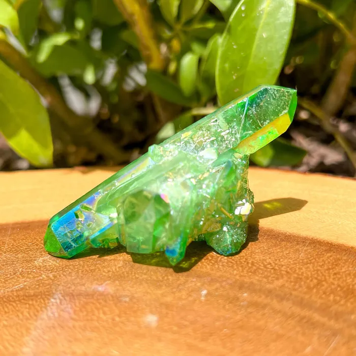 Magic Crystals Dark Deep Green Aura Quartz Crystal Cluster Charm Necklaces
