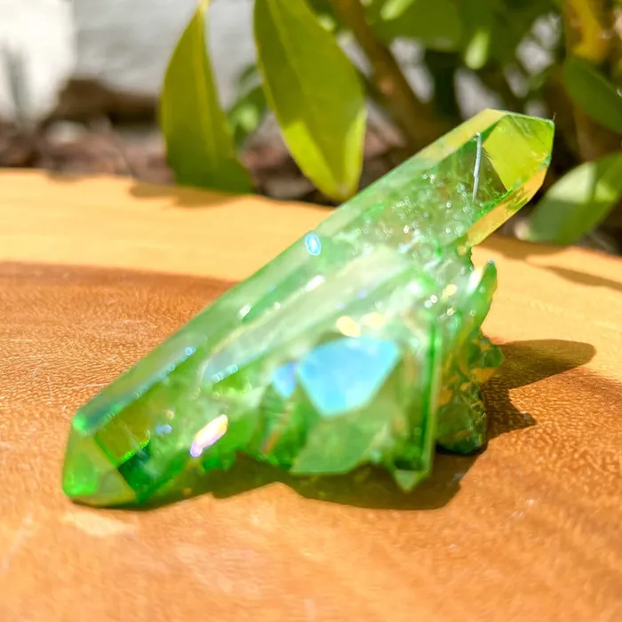 Magic Crystals Dark Deep Green Aura Quartz Crystal Cluster Charm Necklaces