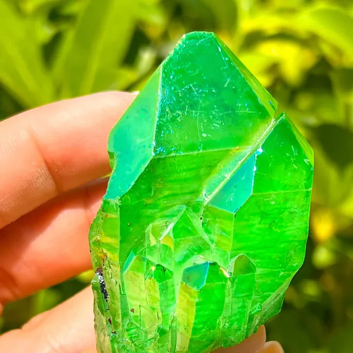 Magic Crystals Dark Deep Green Aura Quartz Crystal Cluster Charm Necklaces